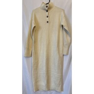 Universal Thread Dress Womens Sz XS Cream Midi Sweater Mock Neck Long Sleeves
